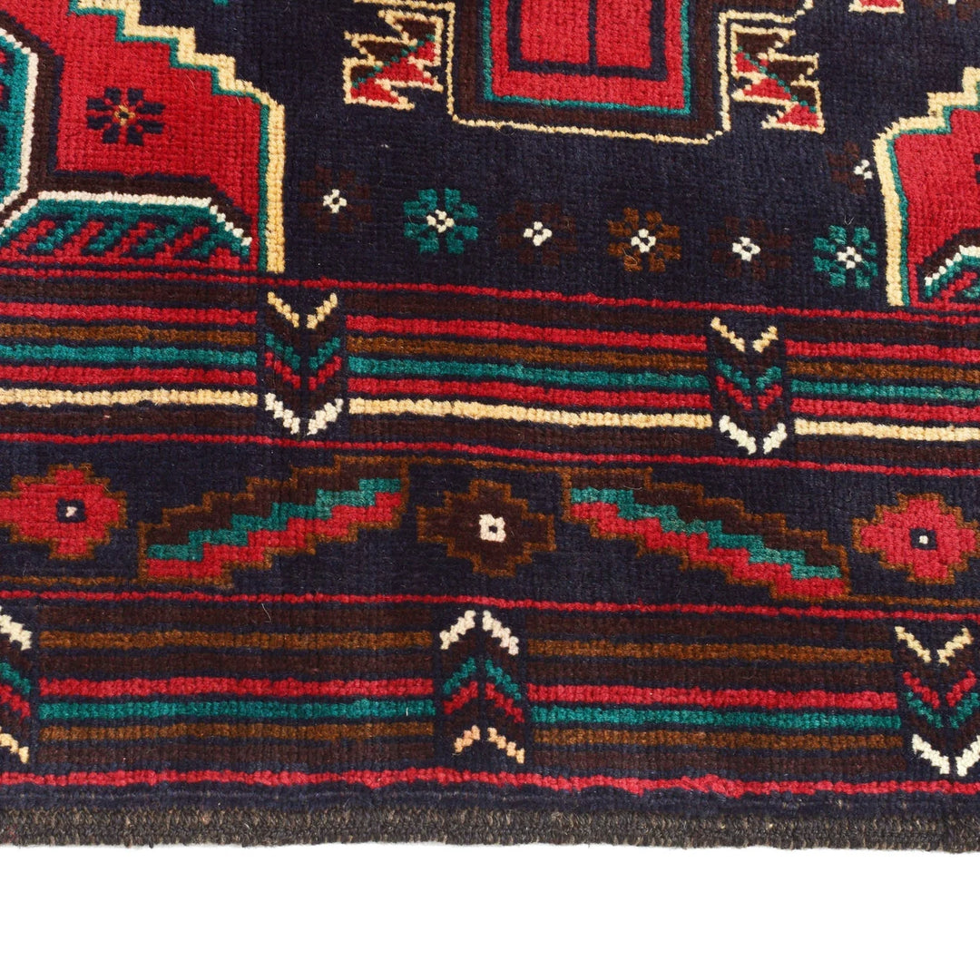 Afghan Baluchi Rug 4' 0" x 6' 5" Hand-Knotted | No. AL54960