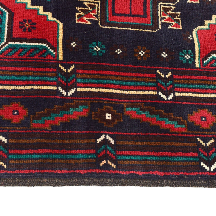 Afghan Baluchi Rug 4' 0" x 6' 5" Hand-Knotted | No. AL54960
