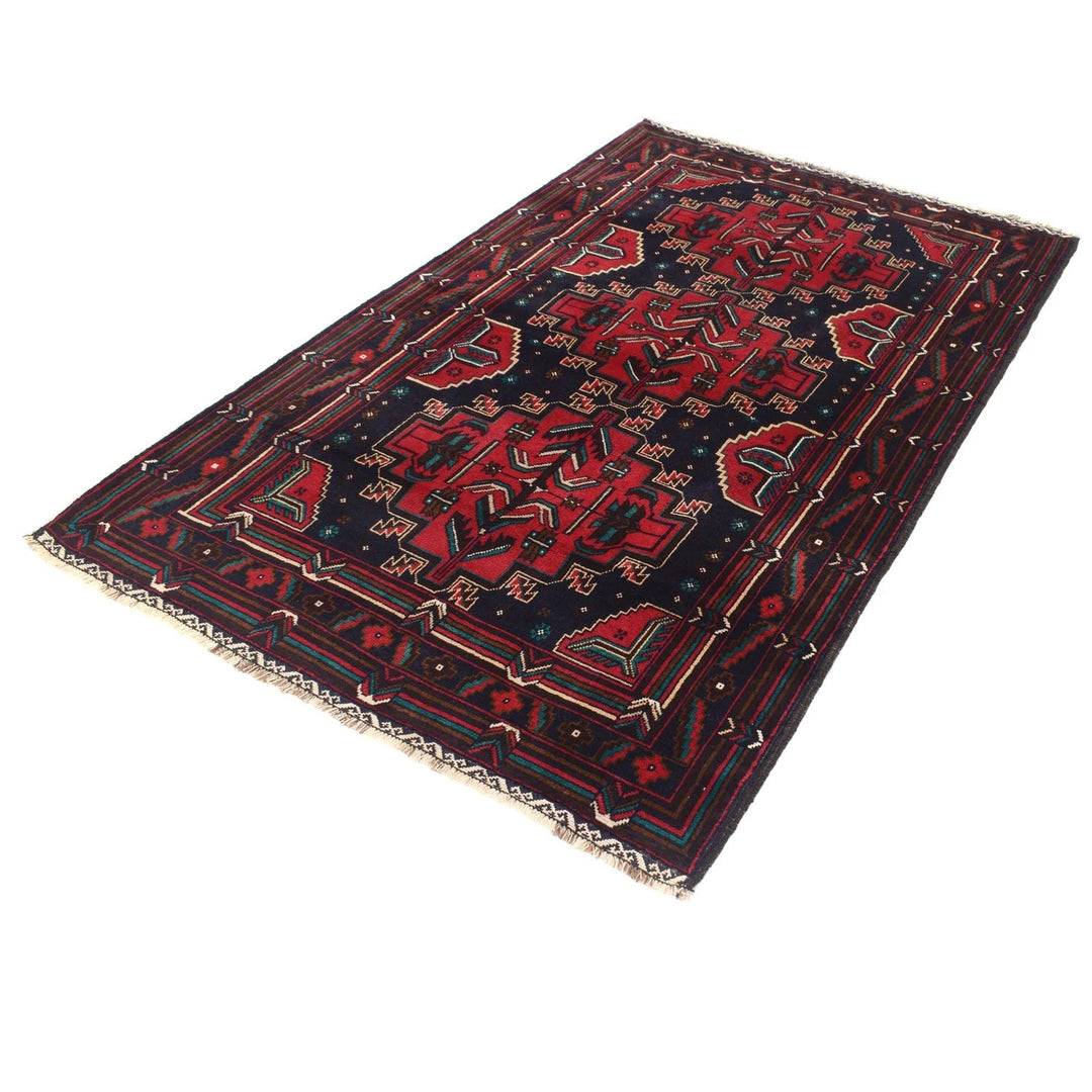 Afghan Baluchi Rug 4' 0" x 6' 5" Hand-Knotted | No. AL54960