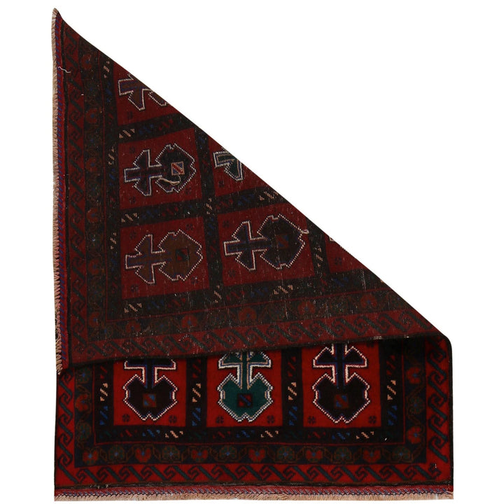 Afghan Baluchi Rug 3' 1" x 4' 2" Hand-Knotted | No. AL55006