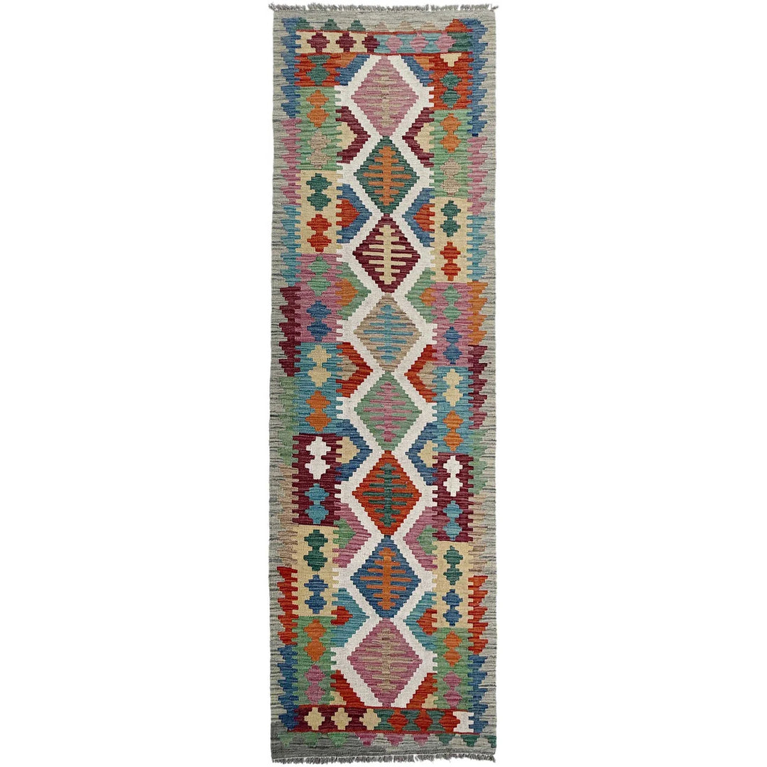 Afghan Vegetable Kilim Rug 2' 6" x 9' 10" Flat-Weave | No. AL550651