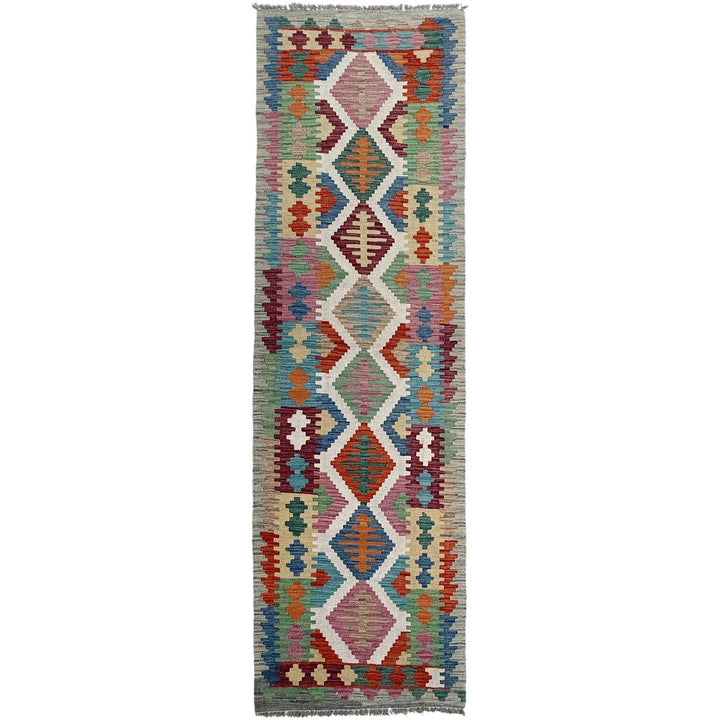 Afghan Vegetable Kilim Rug 2' 6" x 9' 10" Flat-Weave | No. AL550651