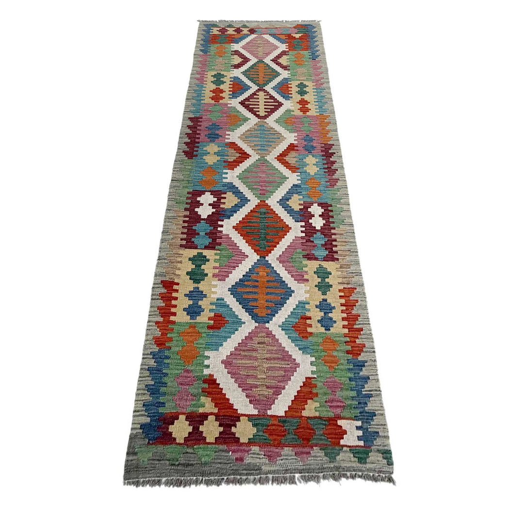 Afghan Vegetable Kilim Rug 2' 6" x 9' 10" Flat-Weave | No. AL550651