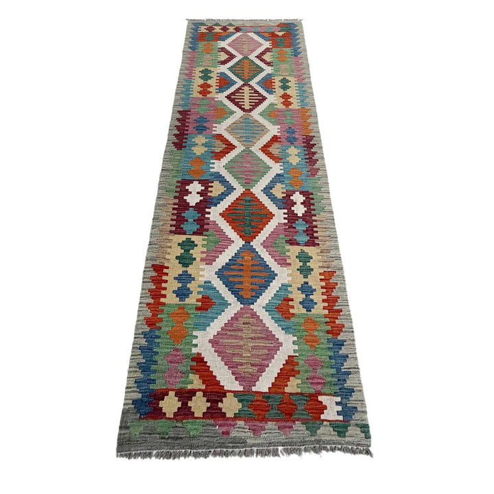 Afghan Vegetable Kilim Rug 2' 6" x 9' 10" Flat-Weave | No. AL550651