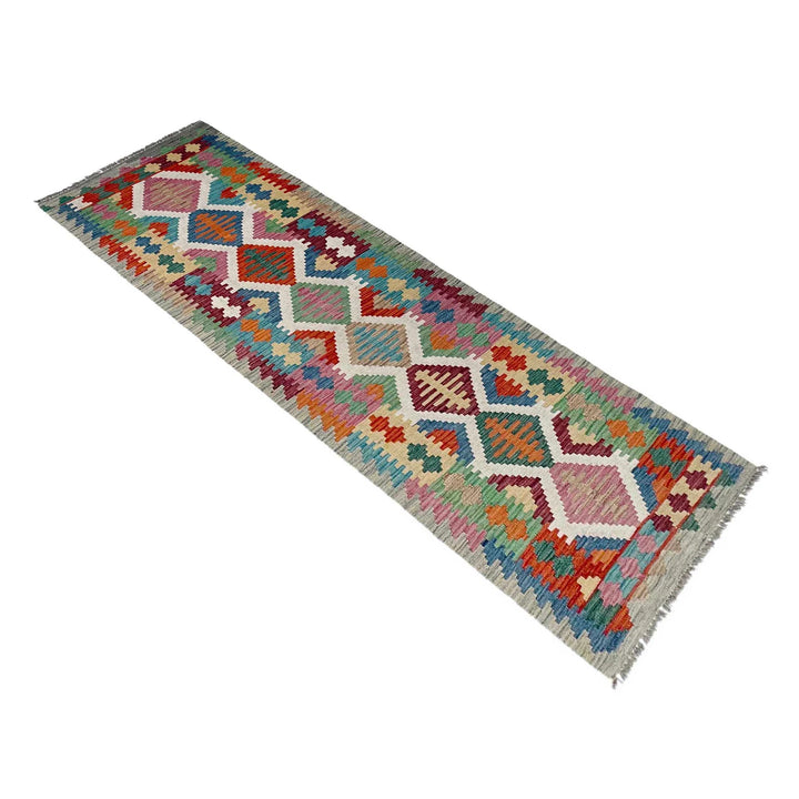 Afghan Vegetable Kilim Rug 2' 6" x 9' 10" Flat-Weave | No. AL550651