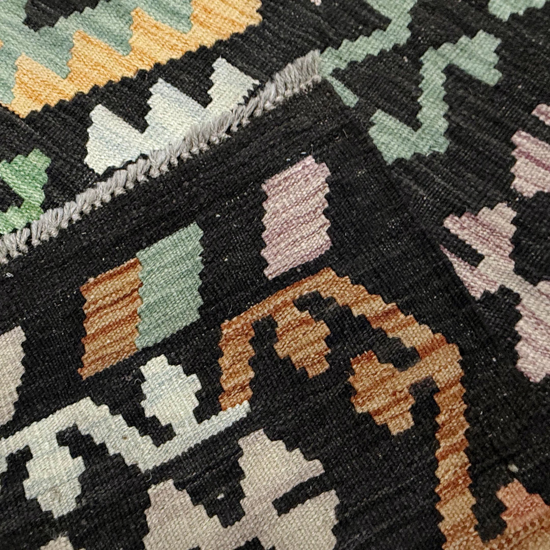 Afghan Vegetable Kilim Rug 6' 7" x 9' 9" Flat-Weave | No. AL550983