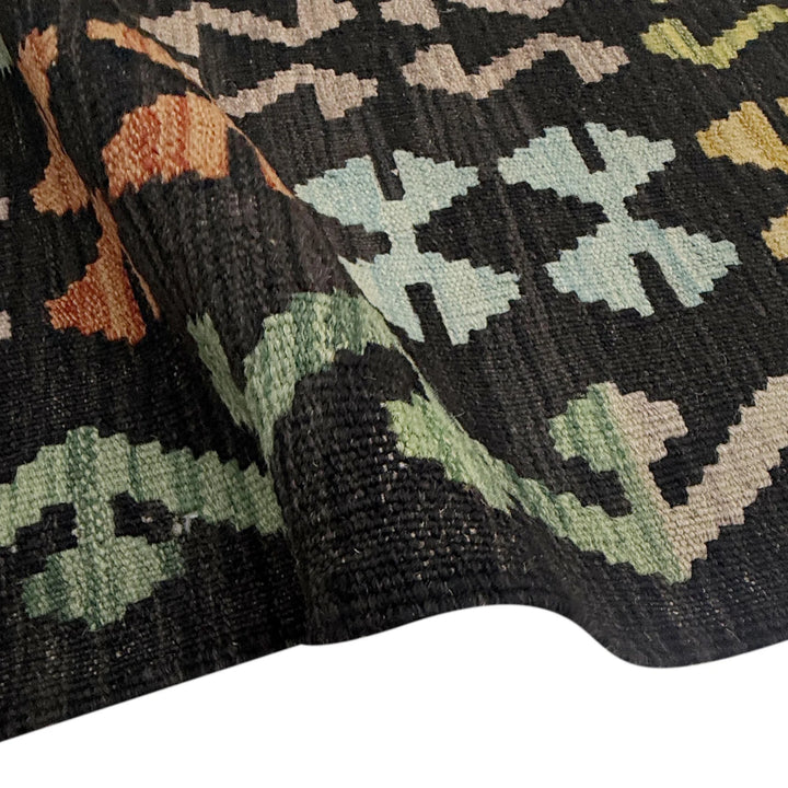 Afghan Vegetable Kilim Rug 6' 7" x 9' 9" Flat-Weave | No. AL550983
