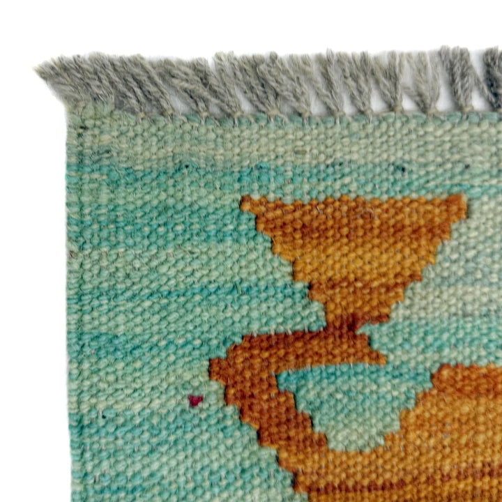 Afghan Vegetable Kilim Rug 2' 7" x 4' 1" Flat-Weave | No. AL551293