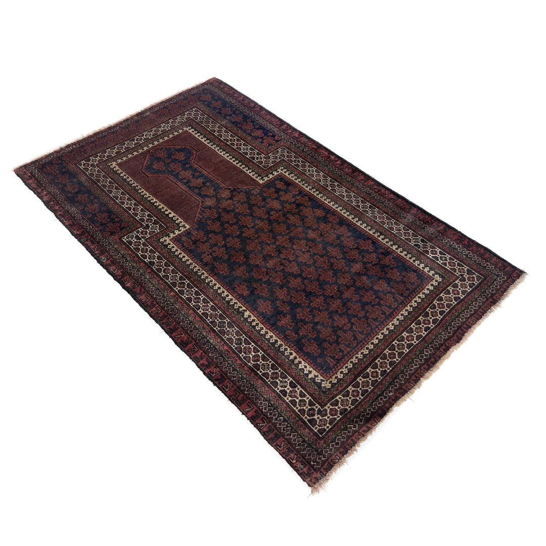 Multicolor Afghan Prayer Rug Rug 3' 0" x 4' 11" Hand-Knotted | No. AL55144