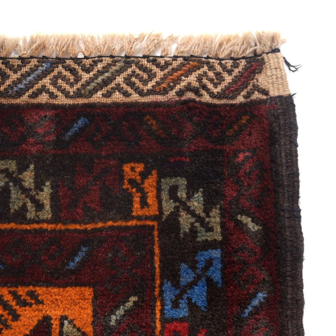 Afghan Baluchi Rug 2' 8" x 5' 2" Hand-Knotted | No. AL55280