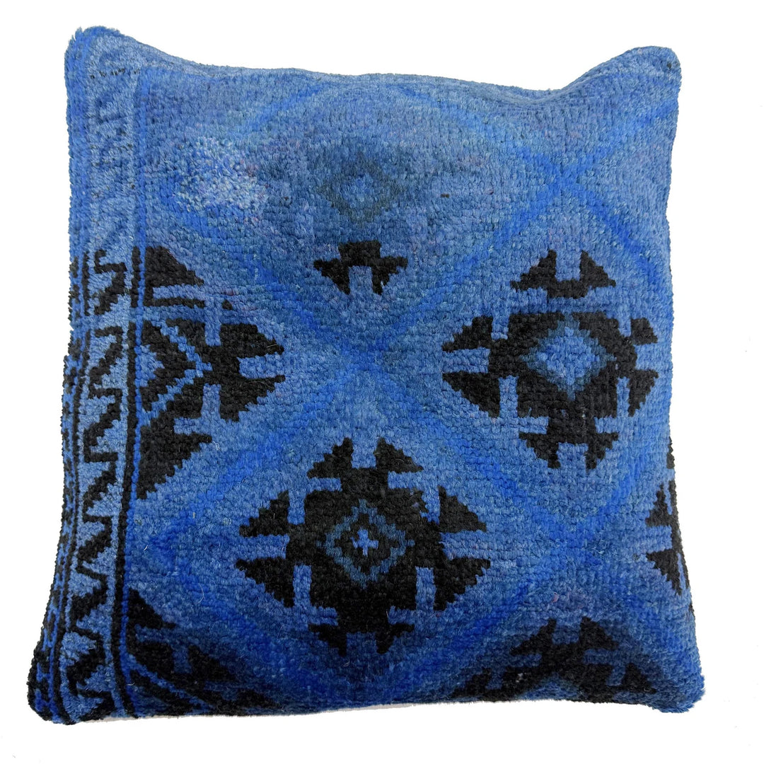 Blue Afghan Overdye Rug 1' 5" x 1' 4" Hand-Knotted | No. AL552945