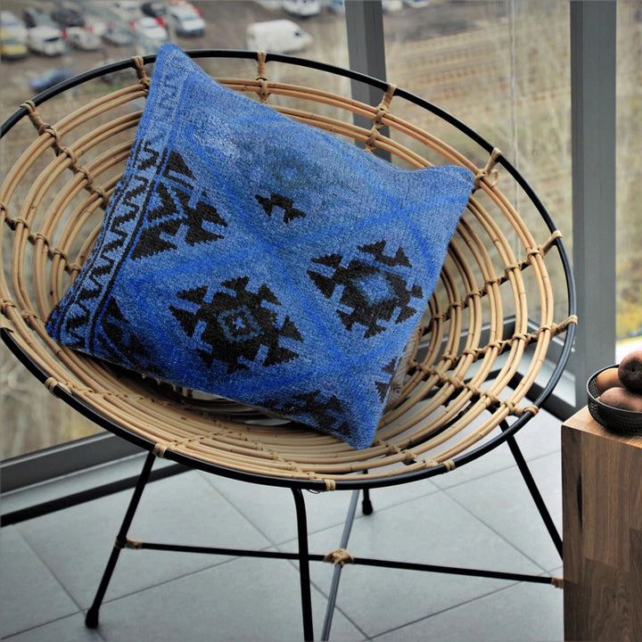 Blue Afghan Overdye Rug 1' 5" x 1' 4" Hand-Knotted | No. AL552945