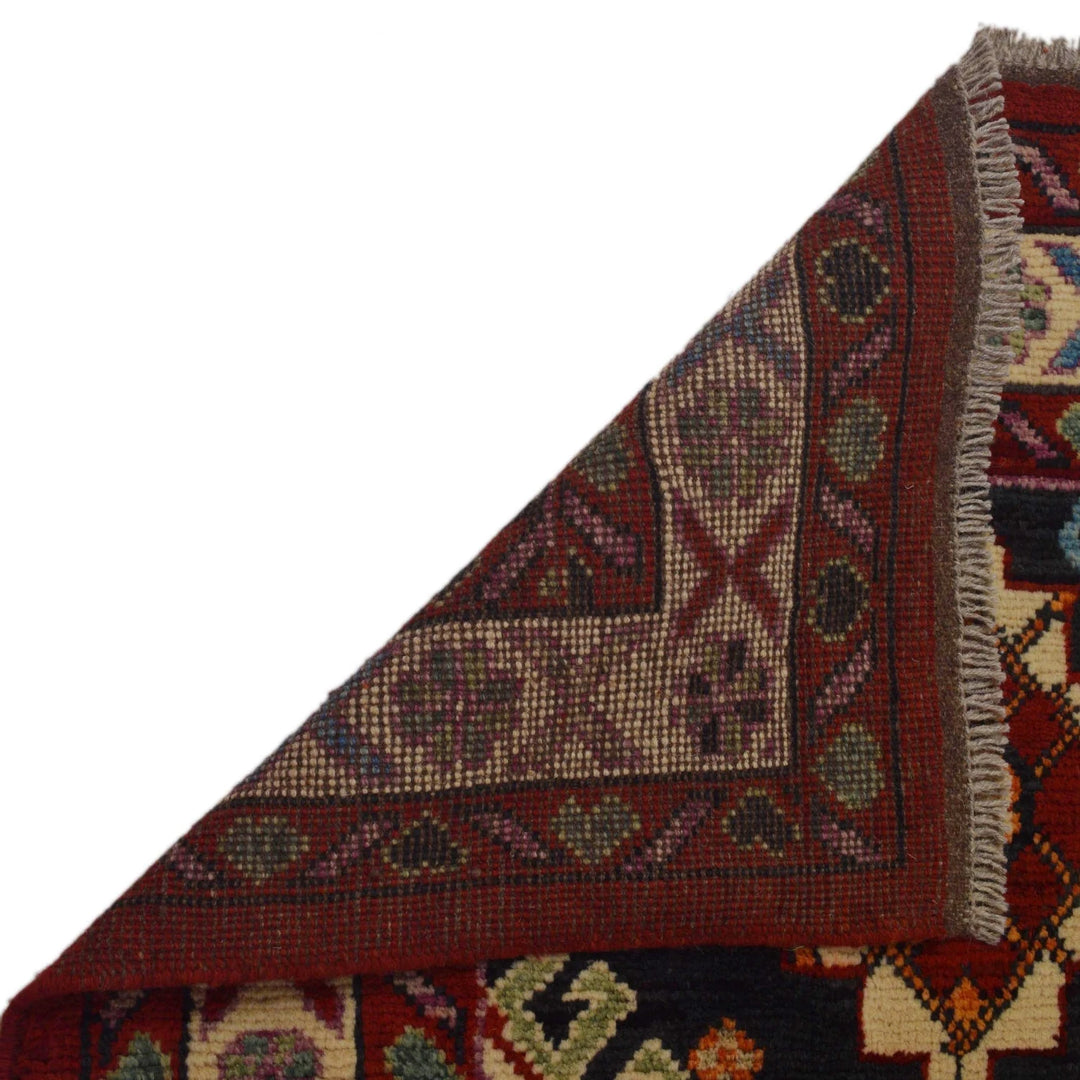 Red Afghan Shirazi Rug 6' 7" x 9' 4" Hand-Knotted | No. AL55341