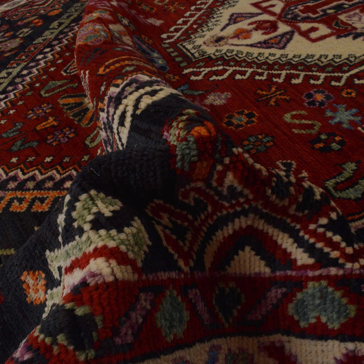 Red Afghan Shirazi Rug 6' 7" x 9' 4" Hand-Knotted | No. AL55341