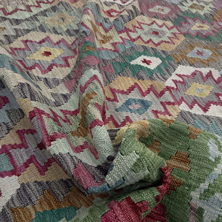 Afghan Kilim Rug 8' 9" x 11' 7" Flat-Weave | No. AL55357