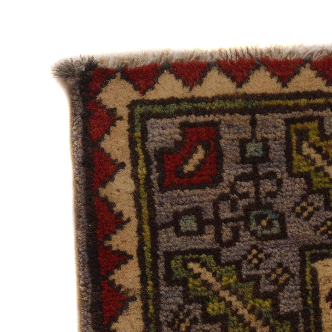 Brown Afghan Mamluk Rug 3' 4" x 4' 9" Hand-Knotted | No. AL55370