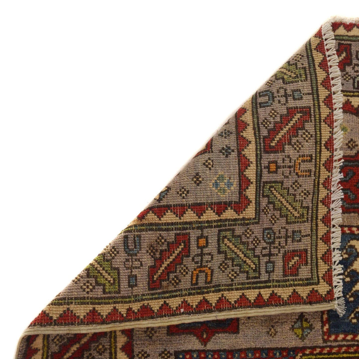 Brown Afghan Mamluk Rug 3' 4" x 4' 9" Hand-Knotted | No. AL55370