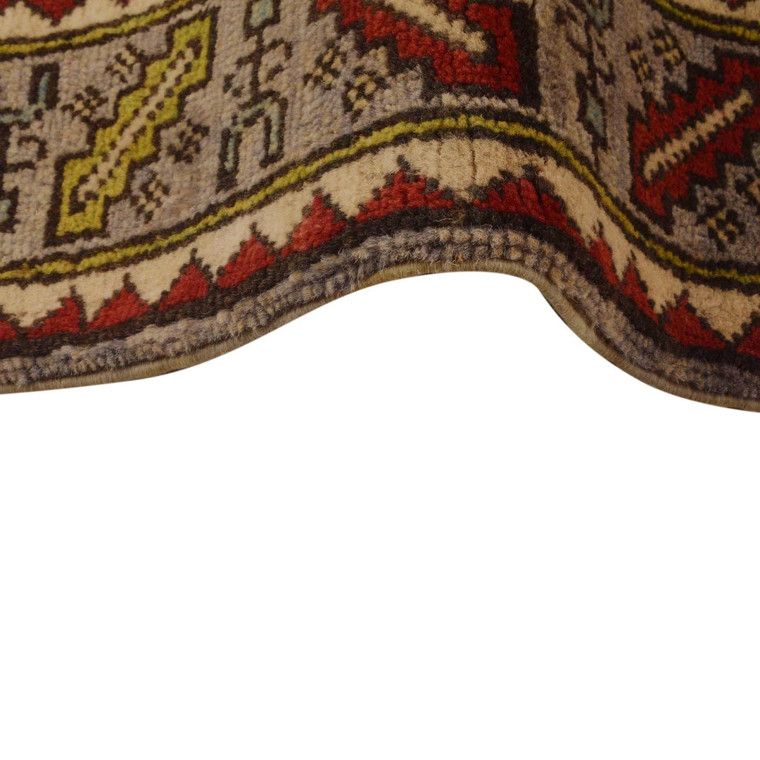 Brown Afghan Mamluk Rug 3' 4" x 4' 9" Hand-Knotted | No. AL55370