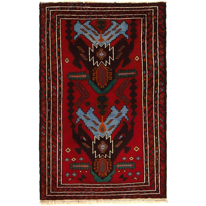 Afghan Baluchi Rug 2' 10" x 4' 6" Hand-Knotted | No. AL55385