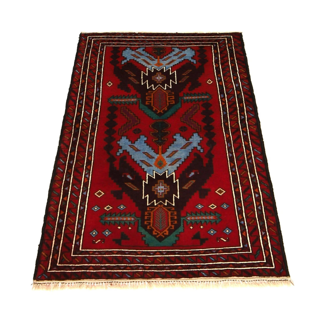 Afghan Baluchi Rug 2' 10" x 4' 6" Hand-Knotted | No. AL55385