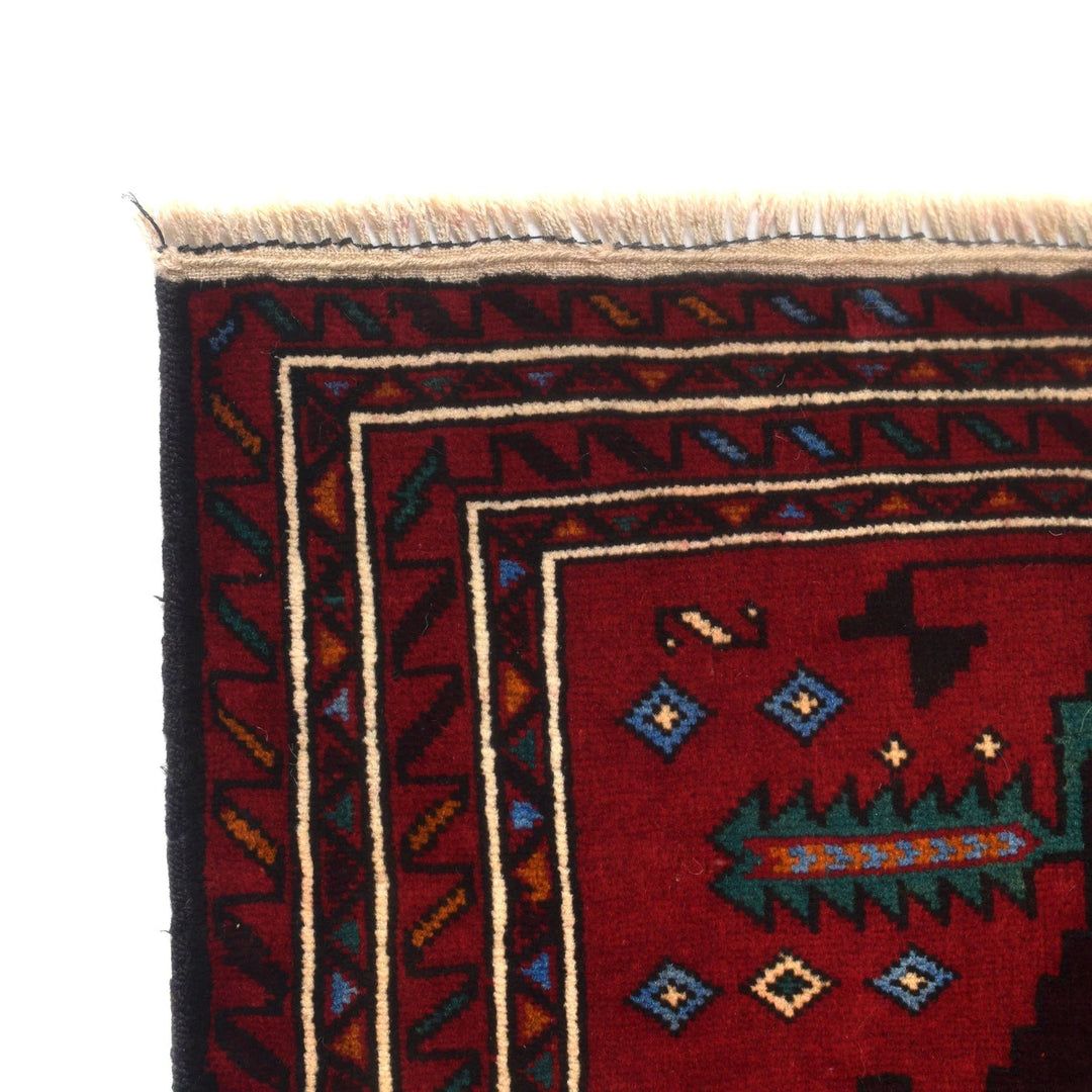 Afghan Baluchi Rug 2' 10" x 4' 6" Hand-Knotted | No. AL55385