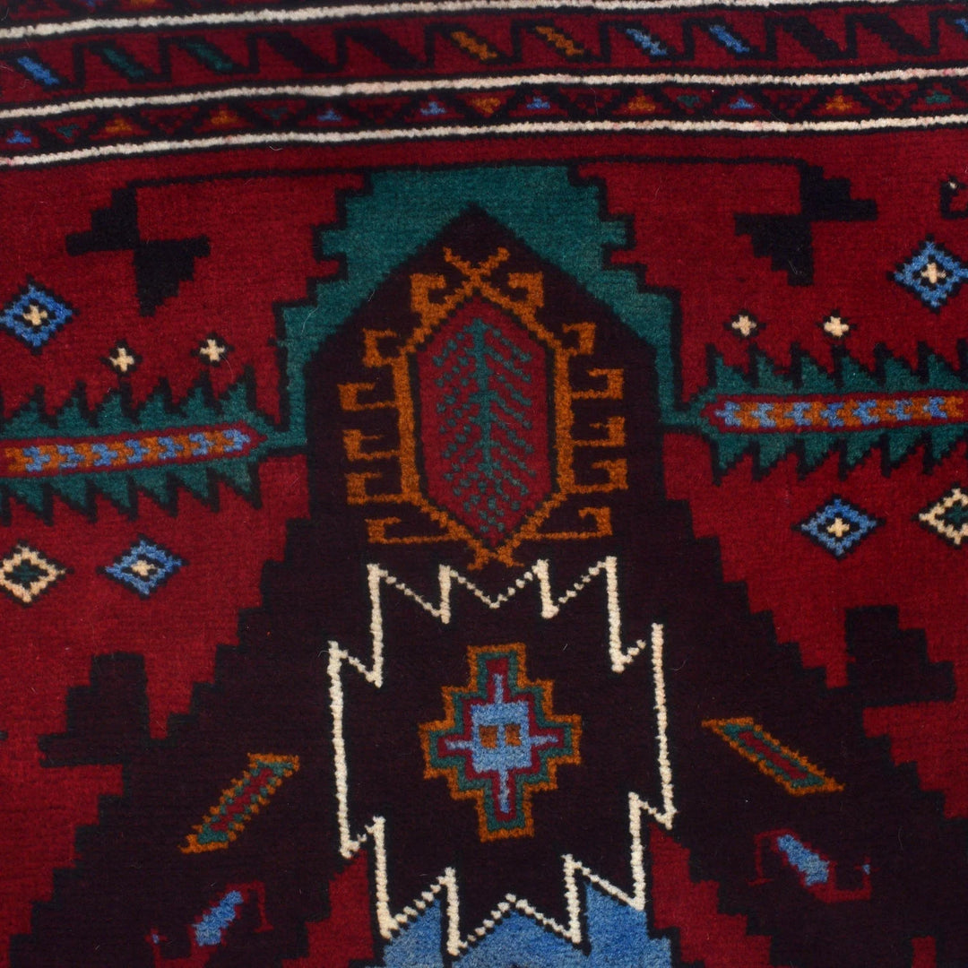 Afghan Baluchi Rug 2' 10" x 4' 6" Hand-Knotted | No. AL55385