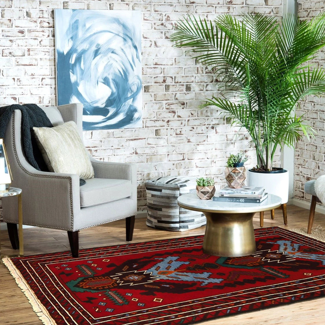 Afghan Baluchi Rug 2' 10" x 4' 6" Hand-Knotted | No. AL55385