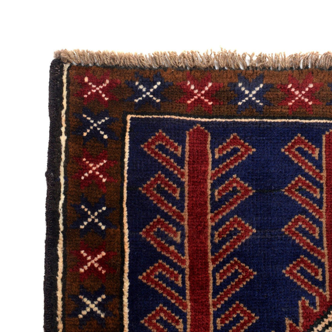 Afghan Baluchi Rug 3' 3" x 4' 8" Hand-Knotted | No. AL55446
