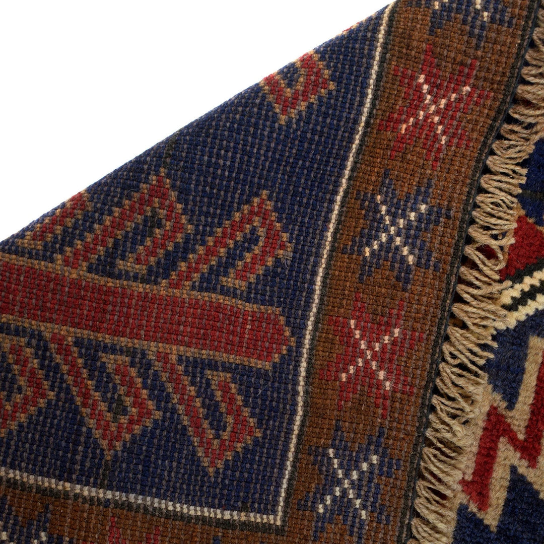 Afghan Baluchi Rug 3' 3" x 4' 8" Hand-Knotted | No. AL55446
