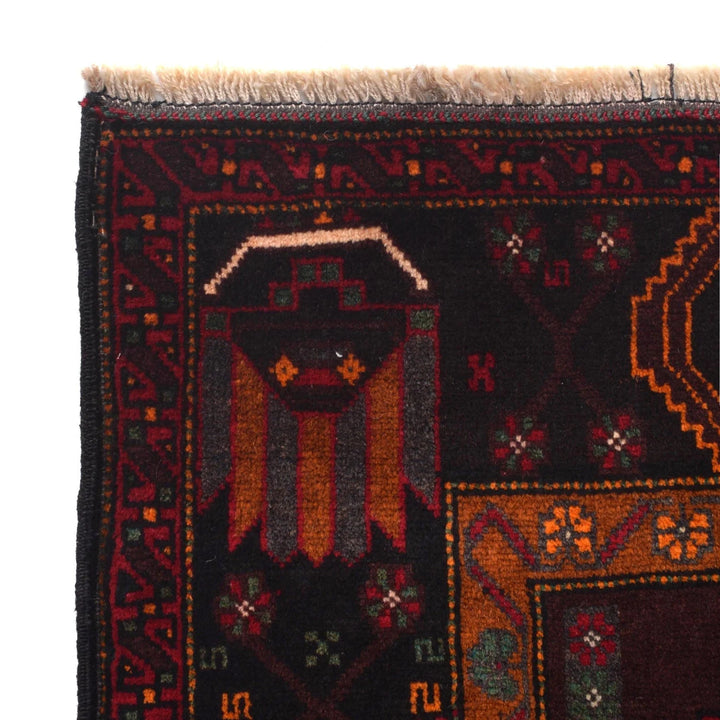 Afghan Baluchi Rug 4' 3" x 7' 1" Hand-Knotted | No. AL55466