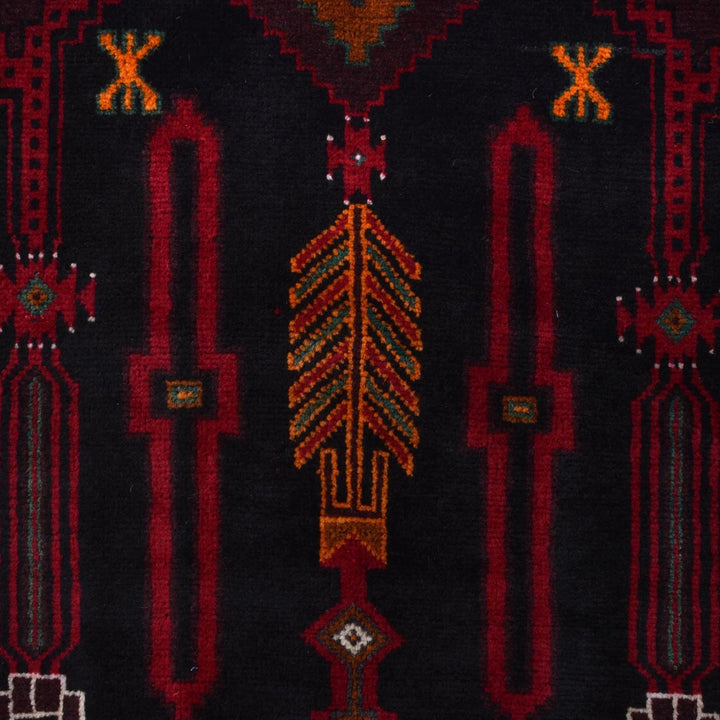 Afghan Baluchi Rug 4' 3" x 7' 1" Hand-Knotted | No. AL55466