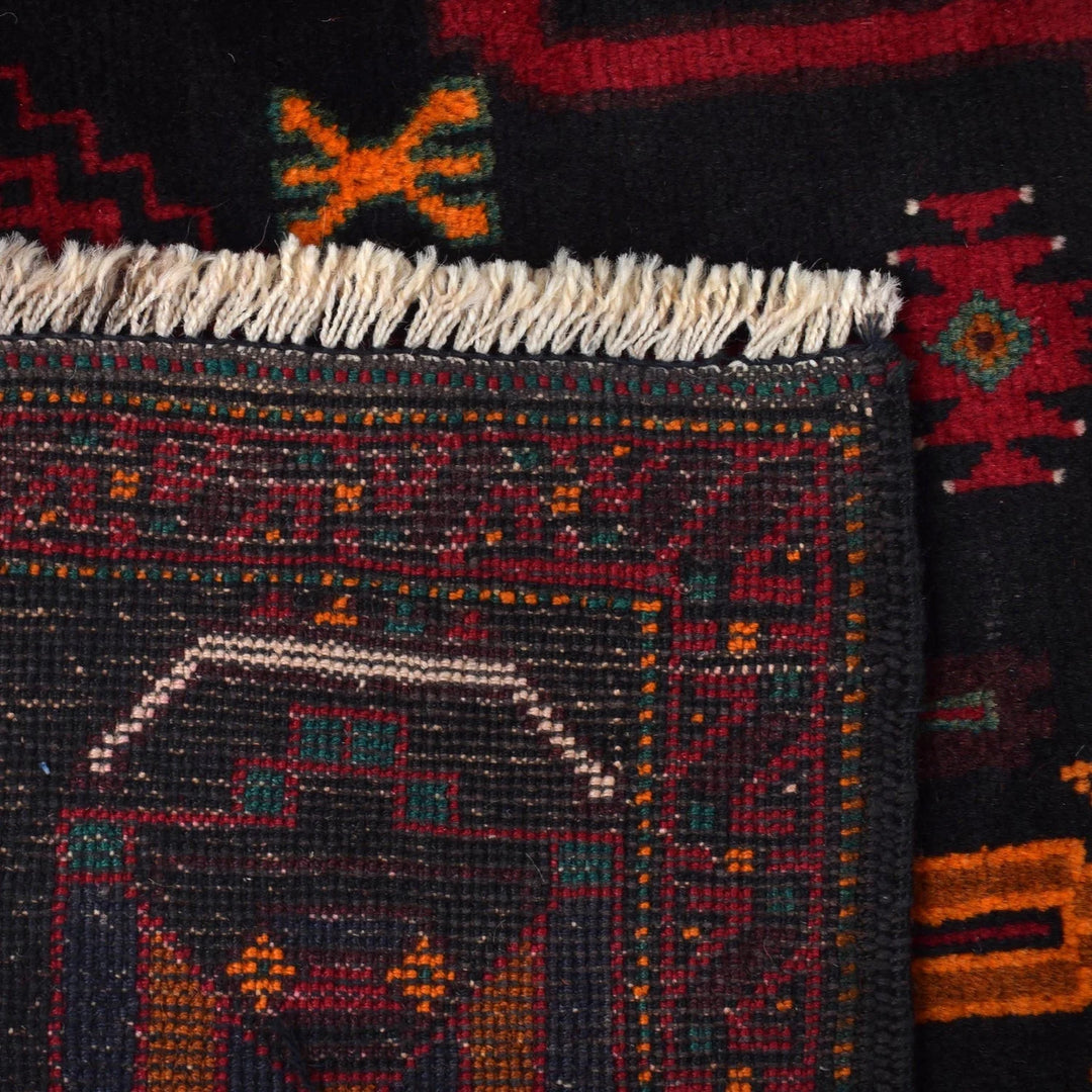 Afghan Baluchi Rug 4' 3" x 7' 1" Hand-Knotted | No. AL55466