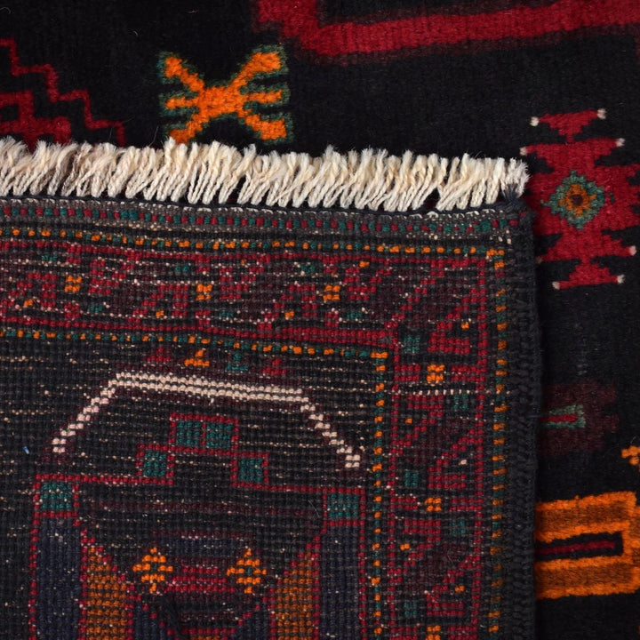 Afghan Baluchi Rug 4' 3" x 7' 1" Hand-Knotted | No. AL55466