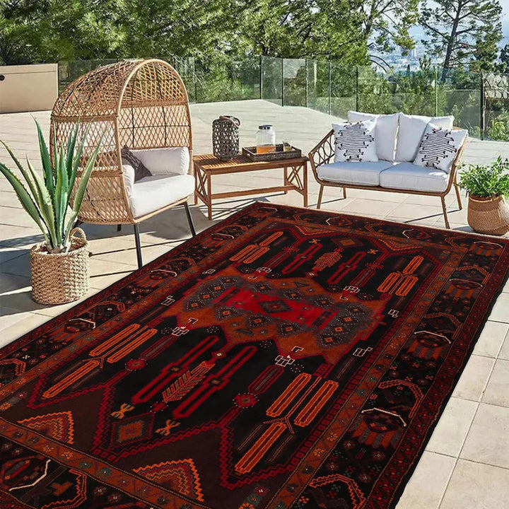 Afghan Baluchi Rug 4' 3" x 7' 1" Hand-Knotted | No. AL55466