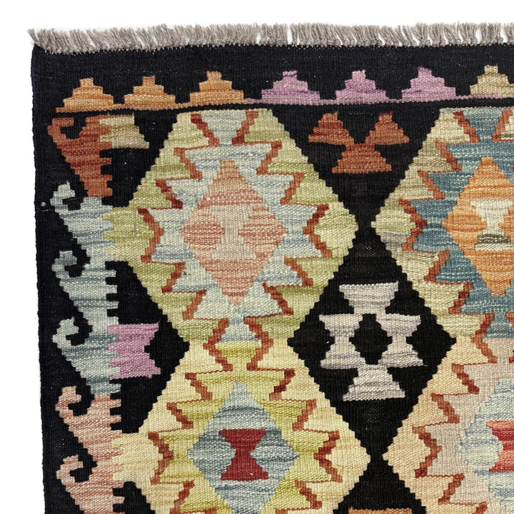 Afghan Vegetable Kilim Rug 6' 8" x 9' 11" Flat-Weave | No. AL555132