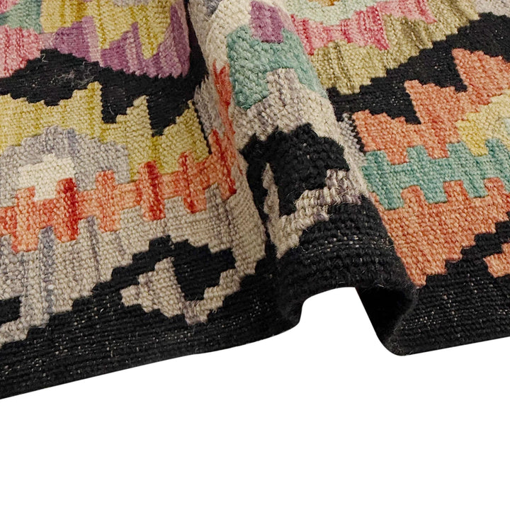Afghan Vegetable Kilim Rug 6' 8" x 9' 9" Flat-Weave | No. AL556240