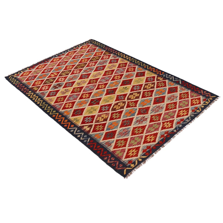 Afghan Kilim Rug 5' 1" x 8' 2" Flat-Weave | No. AL55629