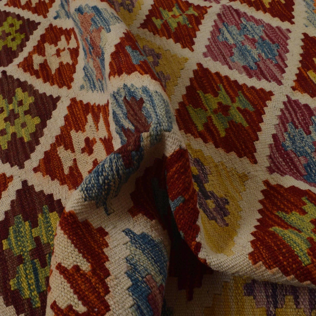Afghan Kilim Rug 5' 1" x 8' 2" Flat-Weave | No. AL55629