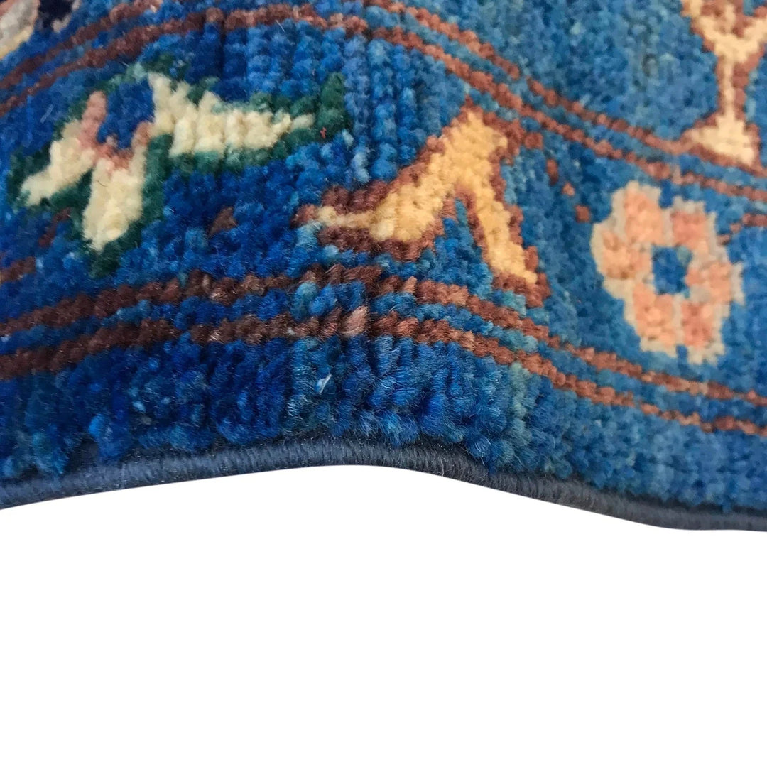 Blue Afghan Sultani Rug 5' 6" x 7' 5" Hand-Knotted | No. AL55742