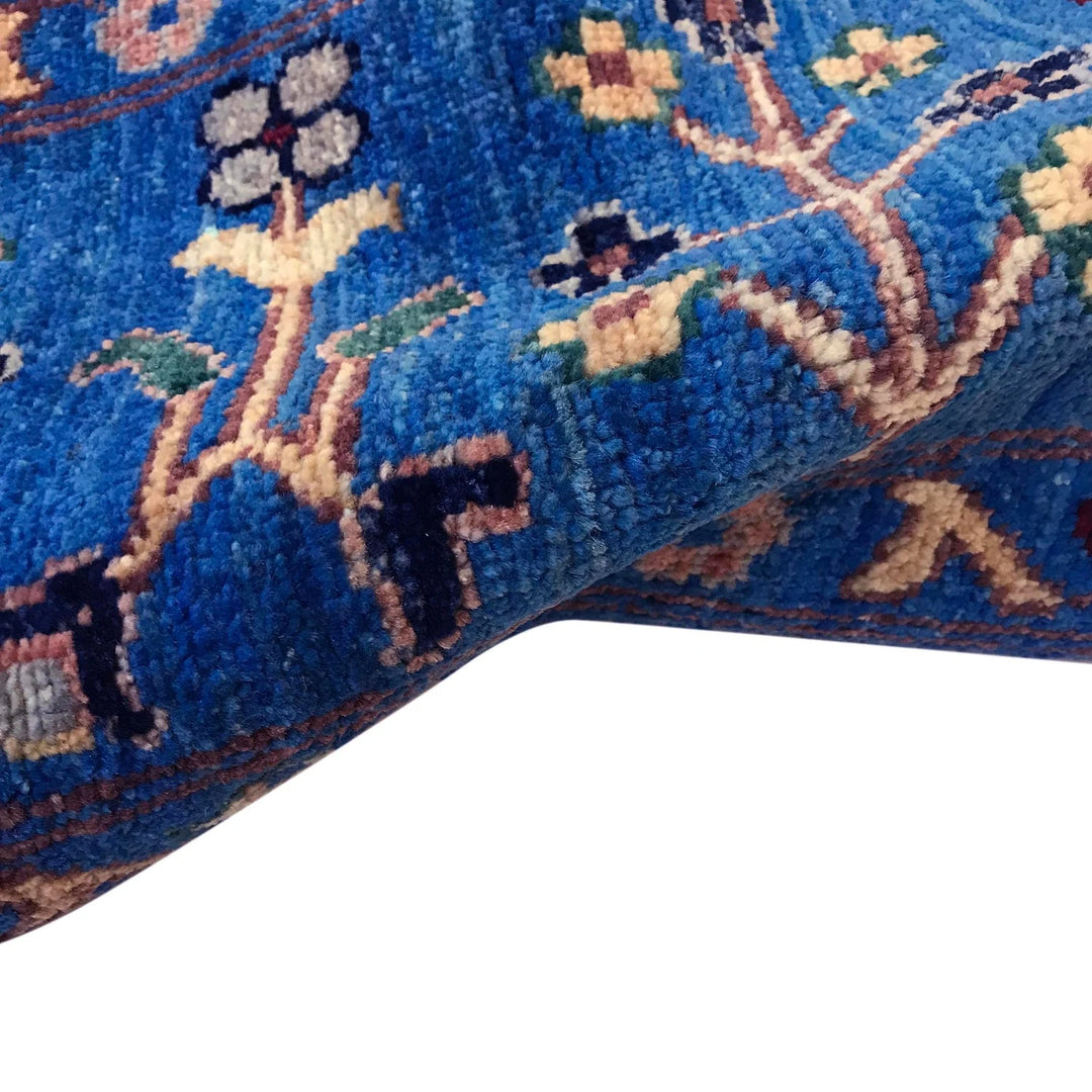 Blue Afghan Sultani Rug 5' 6" x 7' 5" Hand-Knotted | No. AL55742
