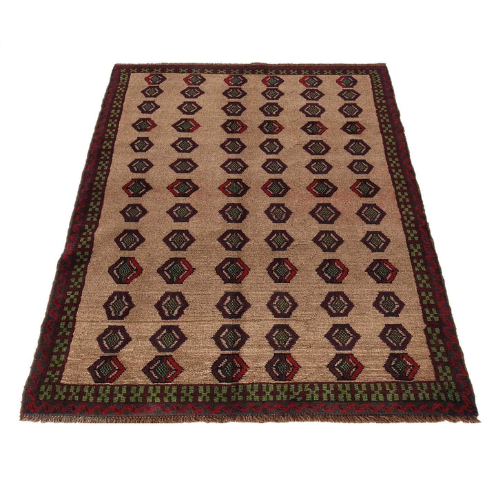 Afghan Baluchi Rug 4' 3" x 6' 5" Hand-Knotted | No. AL55784