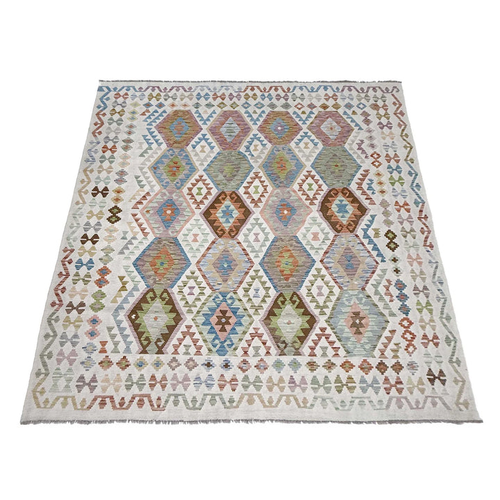 Afghan Kilim Rug 8' 5" x 9' 7" Flat-Weave | No. AL55867