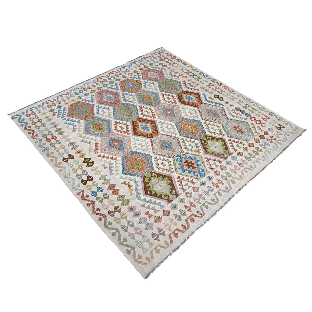 Afghan Kilim Rug 8' 5" x 9' 7" Flat-Weave | No. AL55867