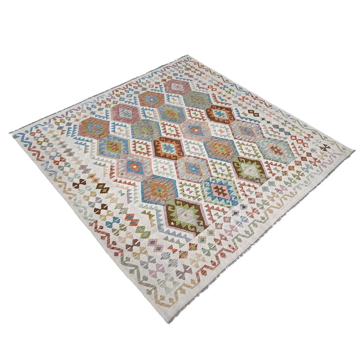 Afghan Kilim Rug 8' 5" x 9' 7" Flat-Weave | No. AL55867
