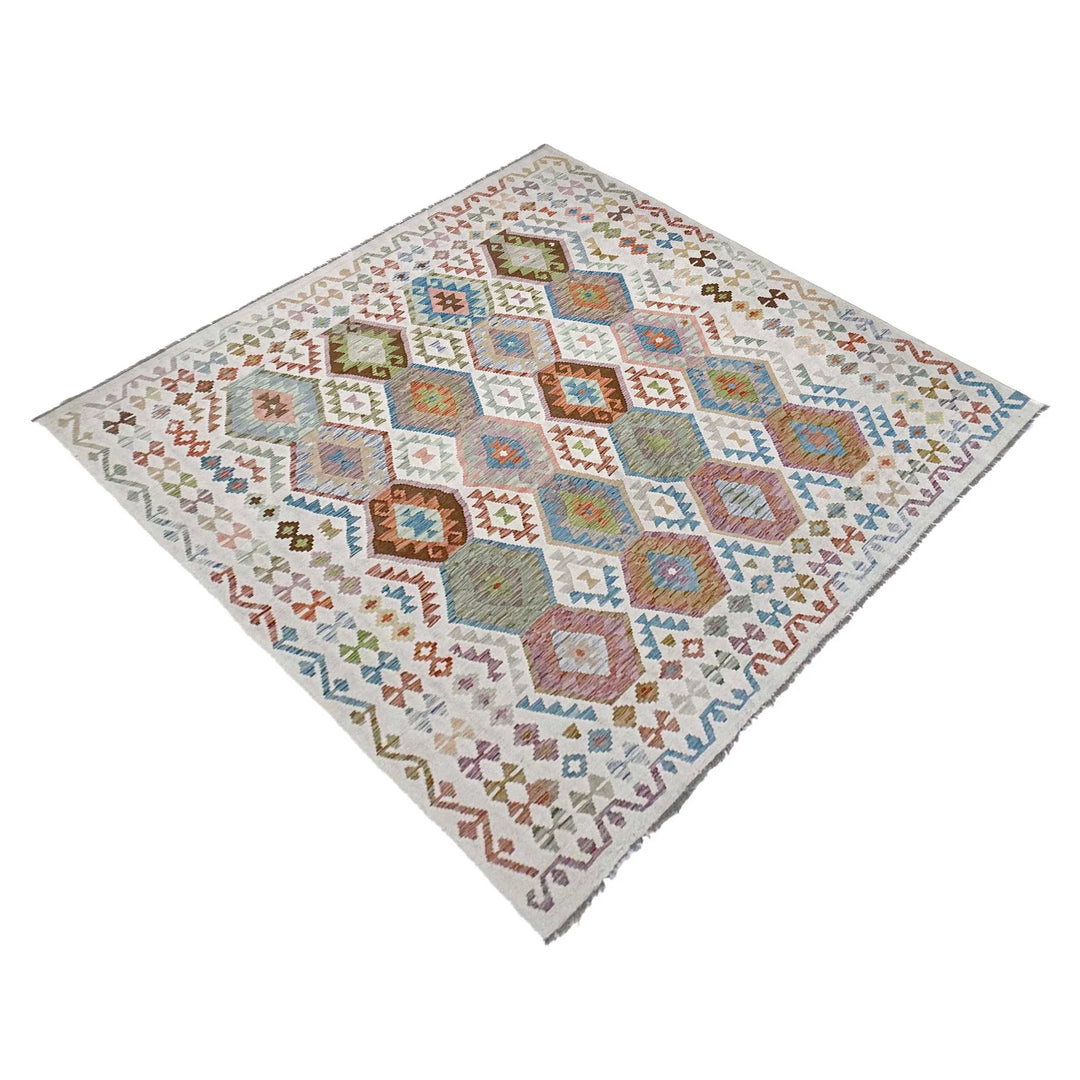 Afghan Kilim Rug 8' 5" x 9' 7" Flat-Weave | No. AL55867