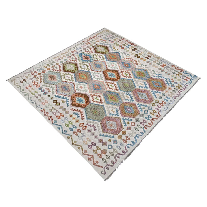 Afghan Kilim Rug 8' 5" x 9' 7" Flat-Weave | No. AL55867