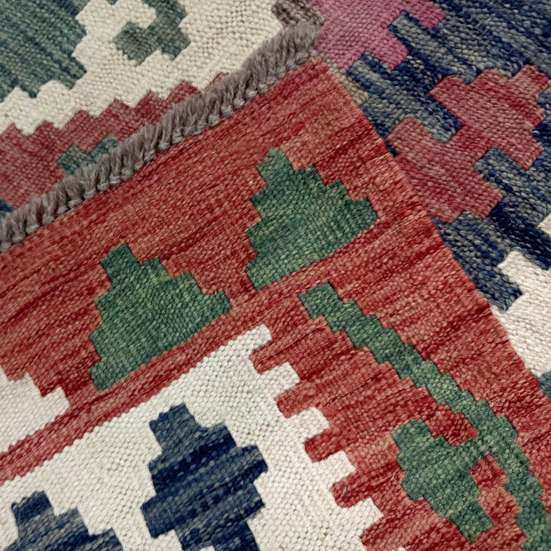 Afghan Vegetable Kilim Rug 6' 7" x 9' 9" Flat-Weave | No. AL560071