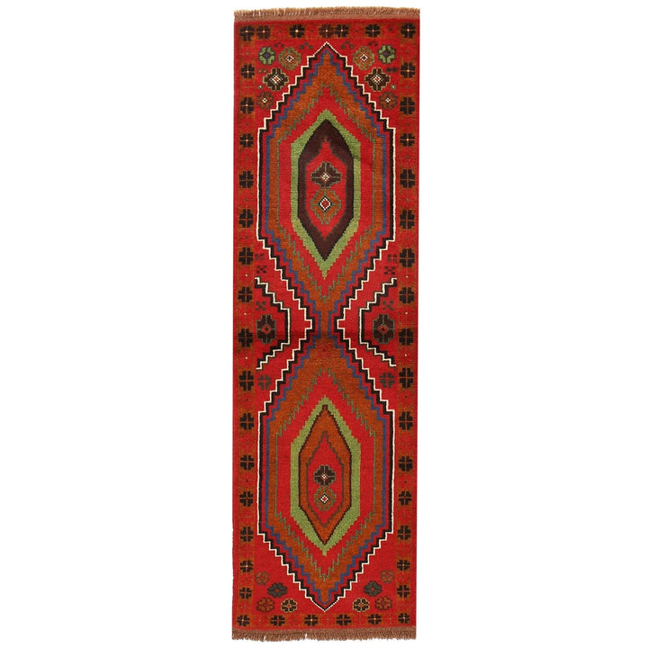 Red Afghan Baluchi Runner 2' 1" x 6' 8" Hand-Knotted | No. AL56017