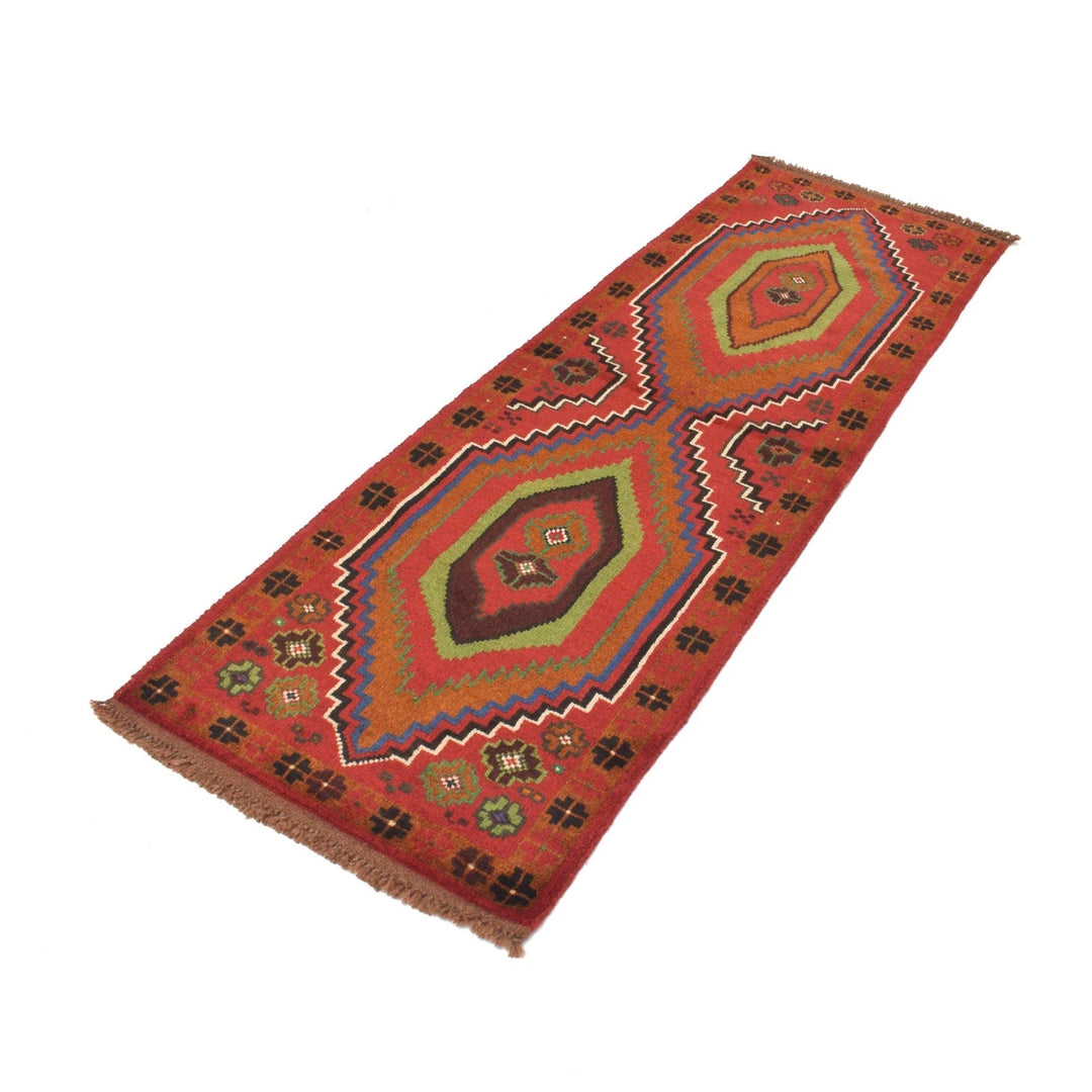 Red Afghan Baluchi Runner 2' 1" x 6' 8" Hand-Knotted | No. AL56017