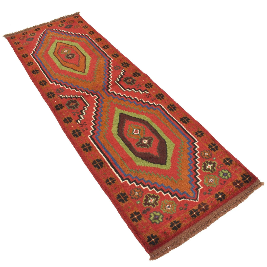 Red Afghan Baluchi Runner 2' 1" x 6' 8" Hand-Knotted | No. AL56017